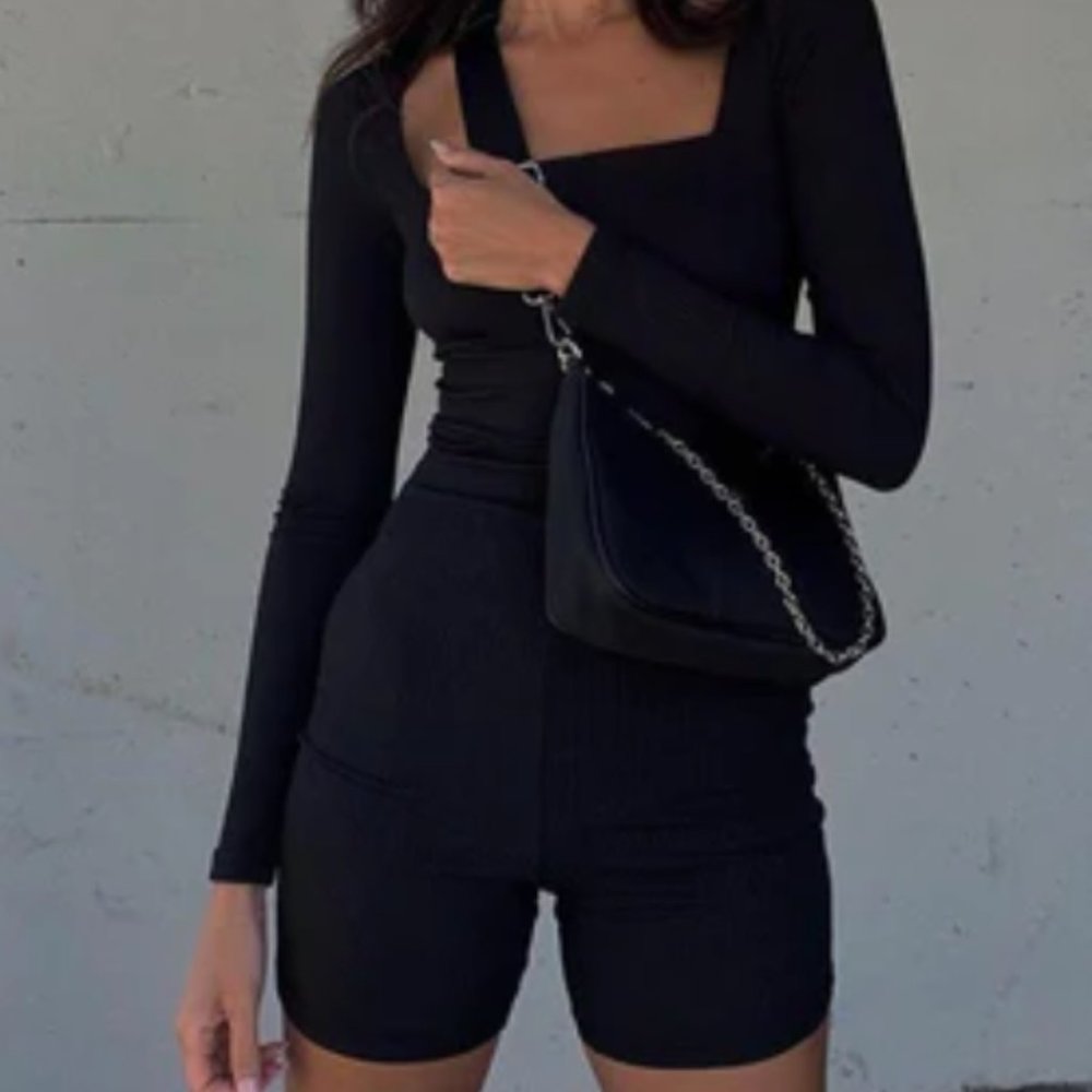 Princess Polly Sarah Romper Black, Size 2